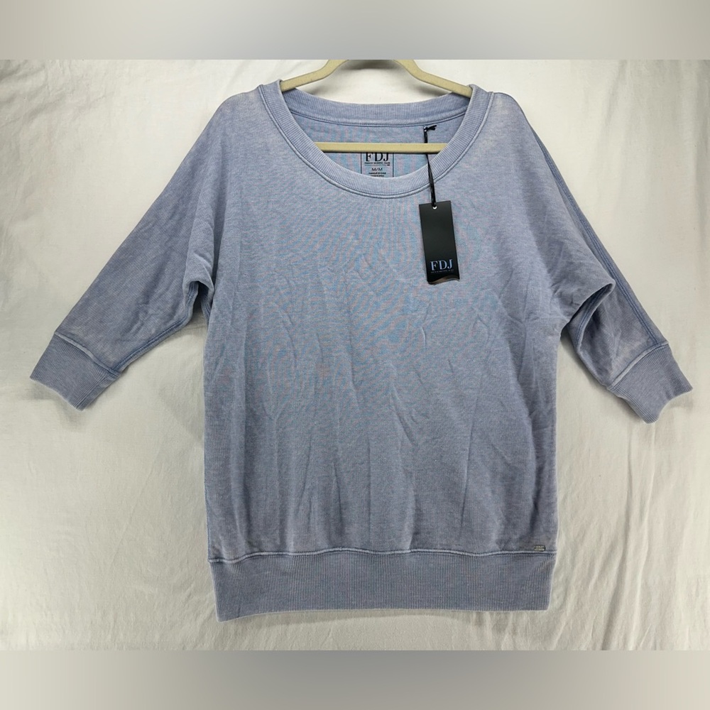 FDJ Weekend Light Blue Scoop-Neck Sweatshirt